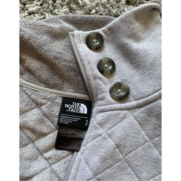 The North Face Caroluna Gray Fleece Lined Quilted SWEATSHIRT Jacket Coat womens - Picture 4 of 10